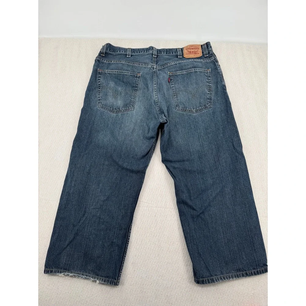 Levis 569 Loose Straight Leg Jeans Mens 40x30 (40x25 Hemmed) Blue Denim Workwear